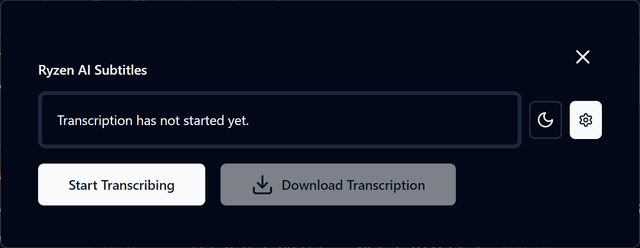 Ryzen AI Subtitles Screenshot